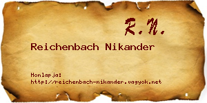 Reichenbach Nikander névjegykártya